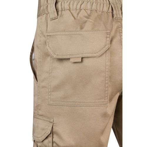 VL HEBE. Bermudas elásticas multibolsillos (240g/m²), en algodón (46%), EME (38%) y poliéster (16%)
