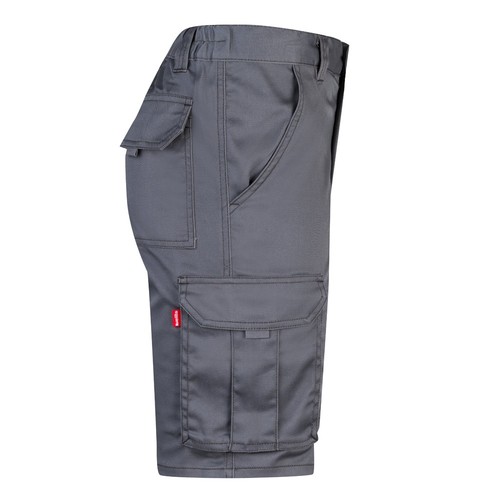 gray VL HEBE. Bermudas elásticas multibolsillos (240g/m²), en algodón (46%), EME (38%) y poliéster (16%)