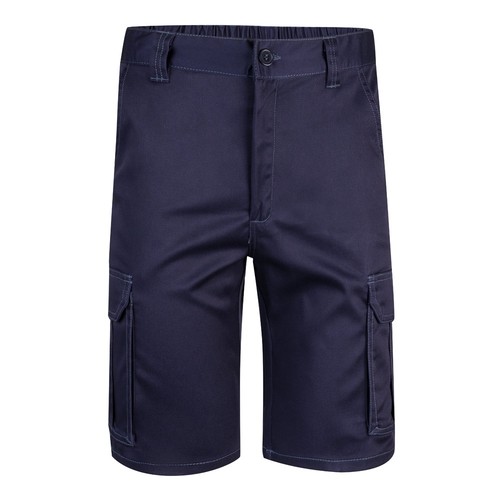 blue VL HEBE. Bermudas elásticas multibolsillos (240g/m²), en algodón (46%), EME (38%) y poliéster (16%)