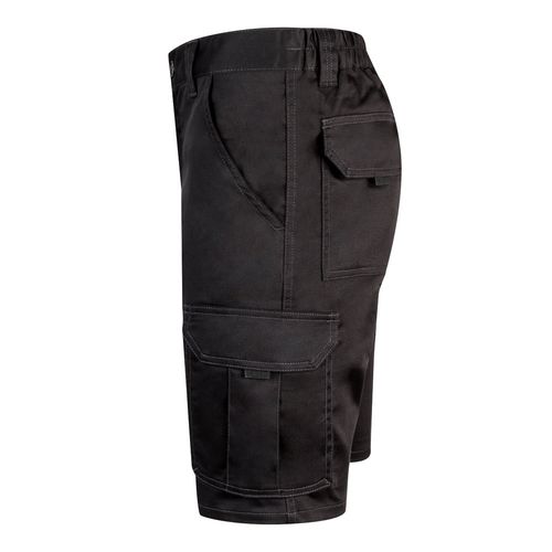 black VL HEBE. Bermudas elásticas multibolsillos (240g/m²), en algodón (46%), EME (38%) y poliéster (16%)