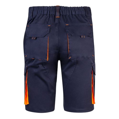 VL HEMERA. Bermudas elásticas bicolor y multibolsillos (240 g/m²), en algodón (46%), EME (38%) y poliéster (16%)