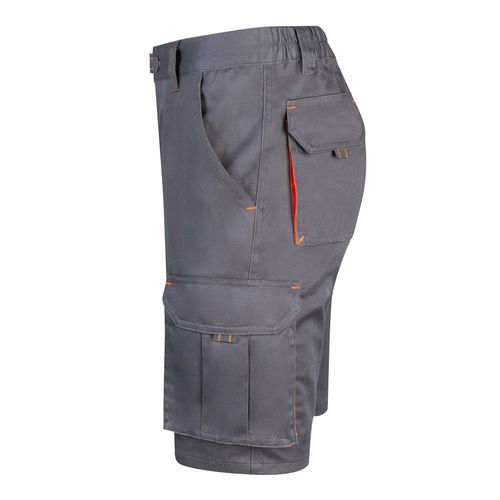 VL HEMERA. Bermudas elásticas bicolor y multibolsillos (240 g/m²), en algodón (46%), EME (38%) y poliéster (16%)