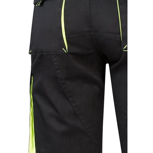 VL HEMERA. Bermudas elásticas bicolor y multibolsillos (240 g/m²), en algodón (46%), EME (38%) y poliéster (16%)