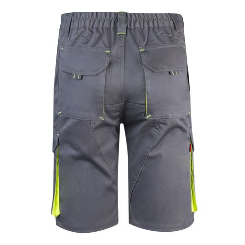 VL HEMERA. Bermudas elásticas bicolor y multibolsillos (240 g/m²), en algodón (46%), EME (38%) y poliéster (16%)