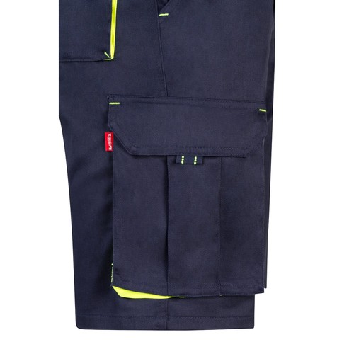 VL HEMERA. BERMUDAS ELÁSTICAS BICOLOR Y MULTIBOLSILLOS (240 G/M²), EN ALGODÓN (46%), EME (38%) Y POLIÉSTER (16%)