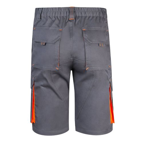 VL HEMERA. Bermudas elásticas bicolor y multibolsillos (240 g/m²), en algodón (46%), EME (38%) y poliéster (16%)