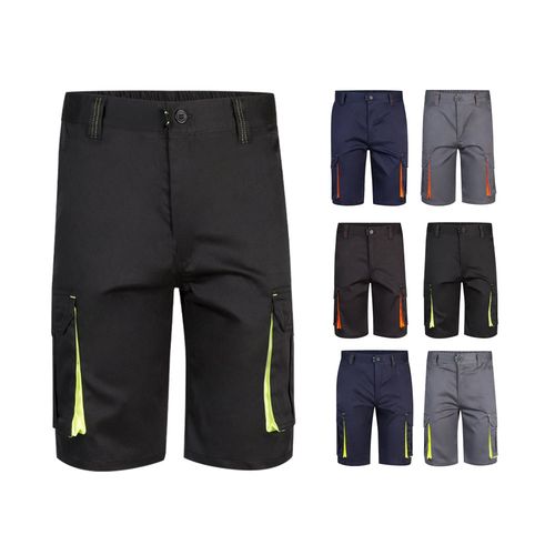 VL HEMERA. BERMUDAS ELÁSTICAS BICOLOR Y MULTIBOLSILLOS (240 G/M²), EN ALGODÓN (46%), EME (38%) Y POLIÉSTER (16%)