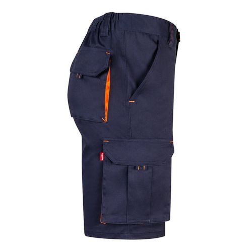 VL HEMERA. Bermudas elásticas bicolor y multibolsillos (240 g/m²), en algodón (46%), EME (38%) y poliéster (16%)