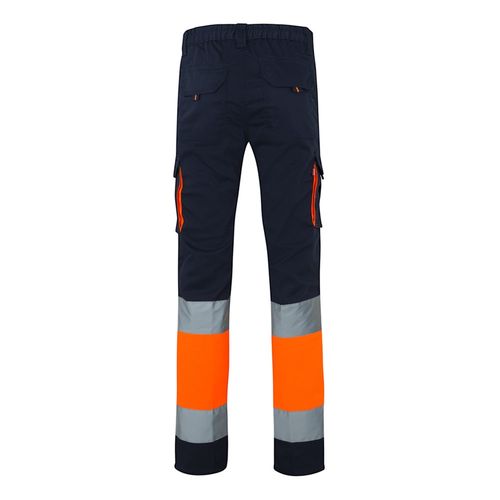 VL ZEUS LARGE. Pantalón elástico multibolsillos bicolor (240 g/m²), en algodón (46 %), EME (38 %) y poliéster (16 %)