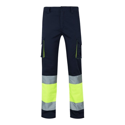 VL ZEUS LARGE. Pantalón elástico multibolsillos bicolor (240 g/m²), en algodón (46 %), EME (38 %) y poliéster (16 %)