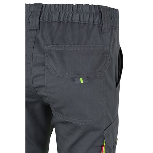 VL ZEUS LARGE. Pantalón elástico multibolsillos bicolor (240 g/m²), en algodón (46 %), EME (38 %) y poliéster (16 %)