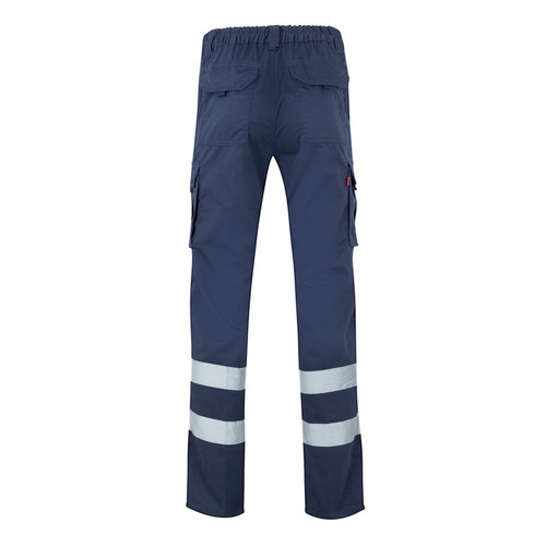 azul marino VL DIONYSUS. Pantalón multibolsillos bicolor (210 g/m²), en algodón (20%) y poliéster (80%)