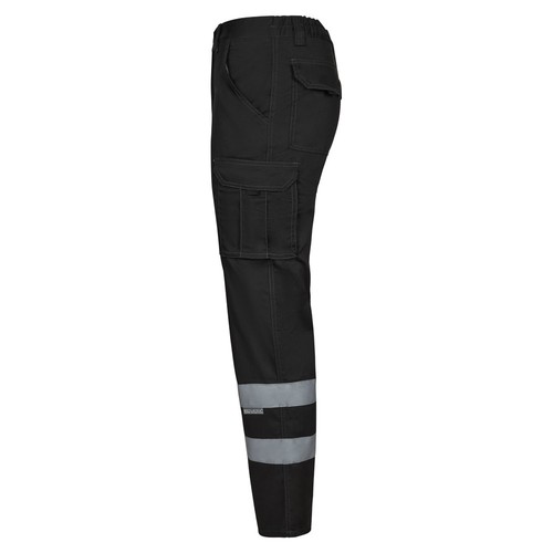 black VL DIONYSUS. Pantalón multibolsillos bicolor (210 g/m²), en algodón (20%) y poliéster (80%)