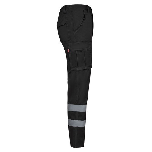 black VL DIONYSUS. Pantalón multibolsillos bicolor (210 g/m²), en algodón (20%) y poliéster (80%)