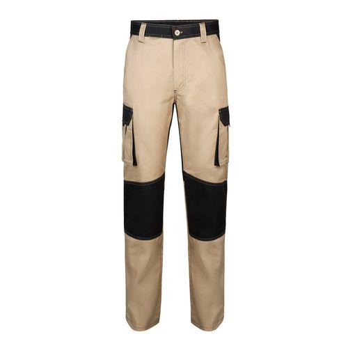 beis VL NJORD. Pantalón de sarga multibolsillos bicolor (240 g/m²), en algodón (35%) y poliéster (65%)
