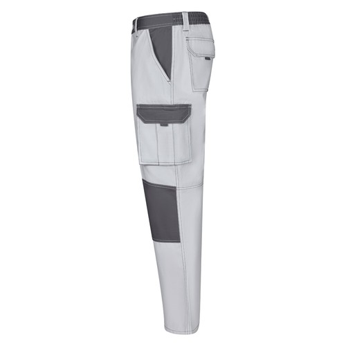 white VL NJORD. Pantalón de sarga multibolsillos bicolor (240 g/m²), en algodón (35%) y poliéster (65%)