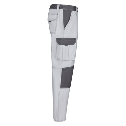 white VL NJORD. Pantalón de sarga multibolsillos bicolor (240 g/m²), en algodón (35%) y poliéster (65%)