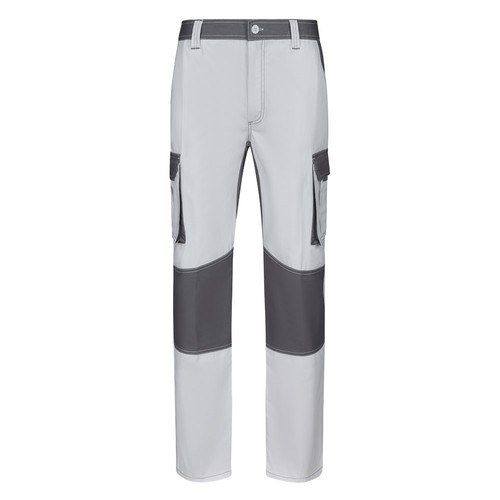 white VL NJORD. Pantalón de sarga multibolsillos bicolor (240 g/m²), en algodón (35%) y poliéster (65%)