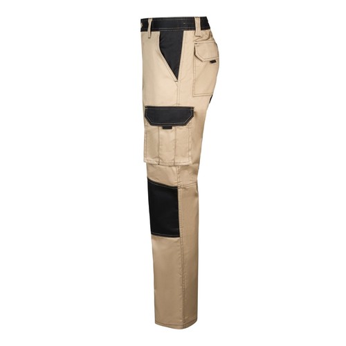 beis VL NJORD. Pantalón de sarga multibolsillos bicolor (240 g/m²), en algodón (35%) y poliéster (65%)
