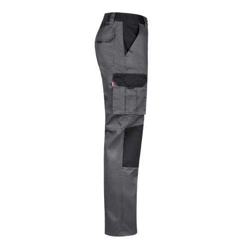 gray VL NJORD. Pantalón de sarga multibolsillos bicolor (240 g/m²), en algodón (35%) y poliéster (65%)