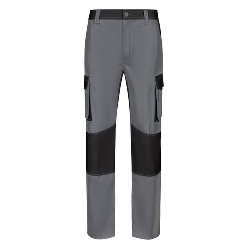 gray VL NJORD. Pantalón de sarga multibolsillos bicolor (240 g/m²), en algodón (35%) y poliéster (65%)