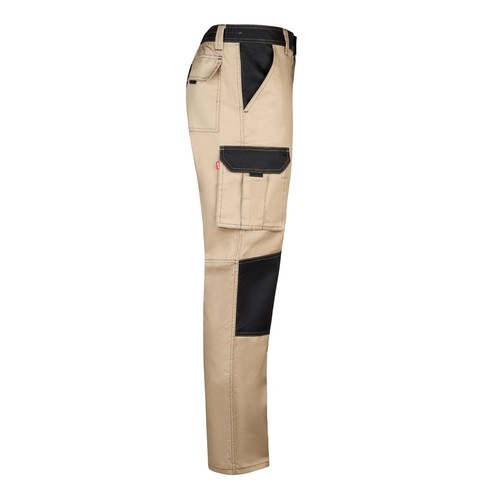 beis VL NJORD. Pantalón de sarga multibolsillos bicolor (240 g/m²), en algodón (35%) y poliéster (65%)