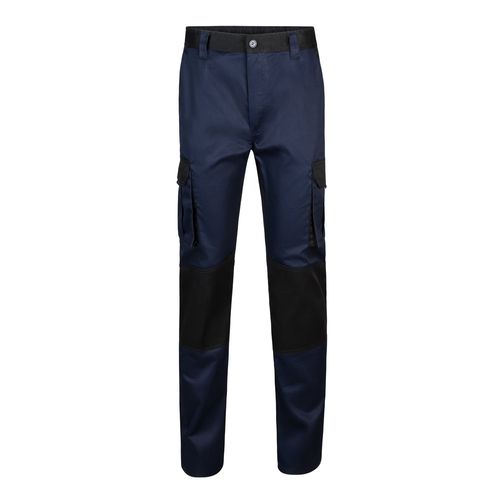 blue VL NJORD. Pantalón de sarga multibolsillos bicolor (240 g/m²), en algodón (35%) y poliéster (65%)