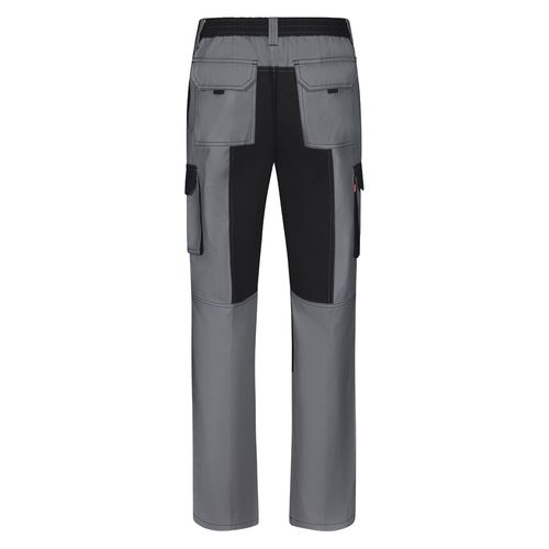 gray VL NJORD. Pantalón de sarga multibolsillos bicolor (240 g/m²), en algodón (35%) y poliéster (65%)