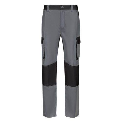 gray VL NJORD. Pantalón de sarga multibolsillos bicolor (240 g/m²), en algodón (35%) y poliéster (65%)