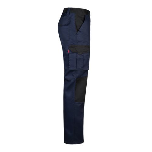 blue VL NJORD. Pantalón de sarga multibolsillos bicolor (240 g/m²), en algodón (35%) y poliéster (65%)