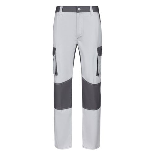 white VL NJORD. Pantalón de sarga multibolsillos bicolor (240 g/m²), en algodón (35%) y poliéster (65%)
