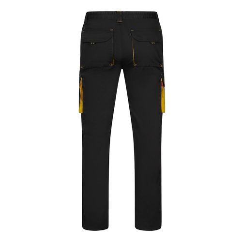 VL FIDES. Pantalón elástico bicolor multibolsillos (240g/m²), en algodón (46%), EME (38%) y poliéster (16%)