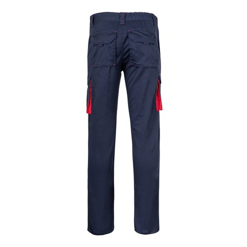 VL FIDES. Pantalón elástico bicolor multibolsillos (240g/m²), en algodón (46%), EME (38%) y poliéster (16%)