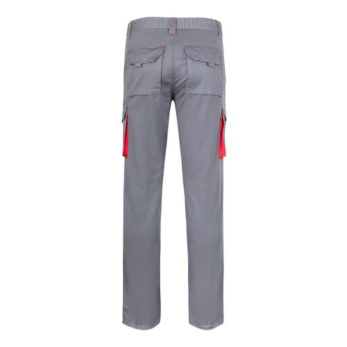 VL FIDES. Pantalón elástico bicolor multibolsillos (240g/m²), en algodón (46%), EME (38%) y poliéster (16%)