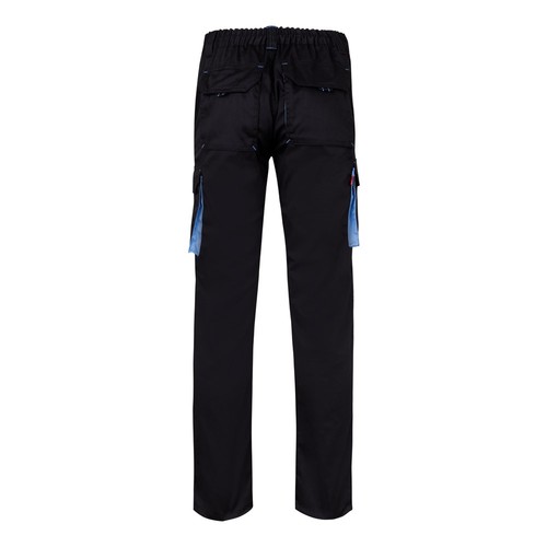 VL FIDES. Pantalón elástico bicolor multibolsillos (240g/m²), en algodón (46%), EME (38%) y poliéster (16%)