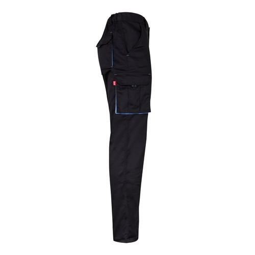 VL FIDES. Pantalón elástico bicolor multibolsillos (240g/m²), en algodón (46%), EME (38%) y poliéster (16%)