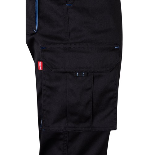 VL FIDES. Pantalón elástico bicolor multibolsillos (240g/m²), en algodón (46%), EME (38%) y poliéster (16%)