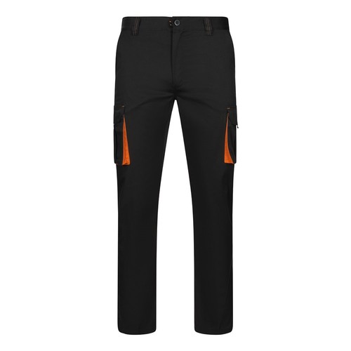 VL FIDES. Pantalón elástico bicolor multibolsillos (240g/m²), en algodón (46%), EME (38%) y poliéster (16%)