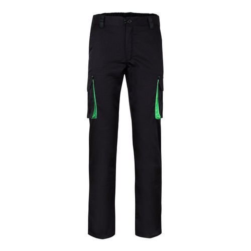 VL FIDES. Pantalón elástico bicolor multibolsillos (240g/m²), en algodón (46%), EME (38%) y poliéster (16%)