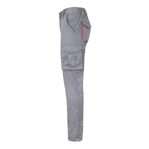 VL FIDES. Pantalón elástico bicolor multibolsillos (240g/m²), en algodón (46%), EME (38%) y poliéster (16%)