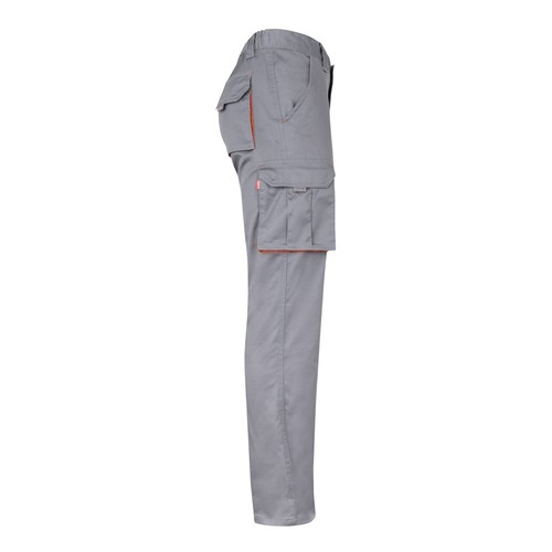 VL FIDES. Pantalón elástico bicolor multibolsillos (240g/m²), en algodón (46%), EME (38%) y poliéster (16%)