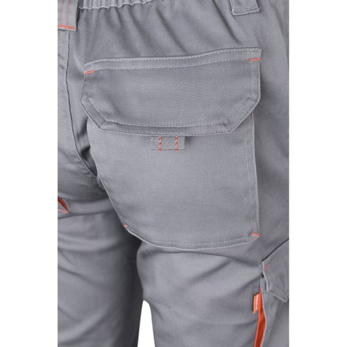 VL FIDES. Pantalón elástico bicolor multibolsillos (240g/m²), en algodón (46%), EME (38%) y poliéster (16%)
