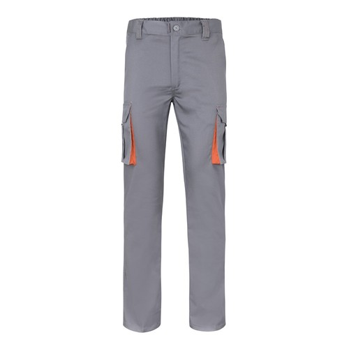 VL FIDES. Pantalón elástico bicolor multibolsillos (240g/m²), en algodón (46%), EME (38%) y poliéster (16%)