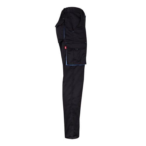 VL FIDES. Pantalón elástico bicolor multibolsillos (240g/m²), en algodón (46%), EME (38%) y poliéster (16%)