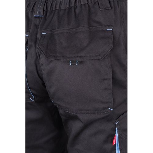 gris/azul claro VL FIDES. Pantalón elástico bicolor multibolsillos (240g/m²), en algodón (46%), EME (38%) y poliéster (16%)