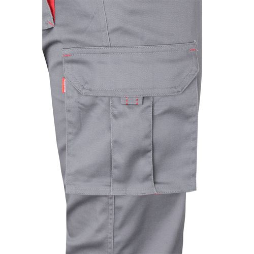 VL FIDES. Pantalón elástico bicolor multibolsillos (240g/m²), en algodón (46%), EME (38%) y poliéster (16%)