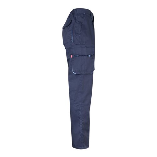 VL FIDES. Pantalón elástico bicolor multibolsillos (240g/m²), en algodón (46%), EME (38%) y poliéster (16%)