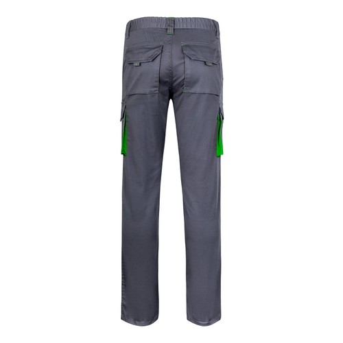 VL FIDES. Pantalón elástico bicolor multibolsillos (240g/m²), en algodón (46%), EME (38%) y poliéster (16%)