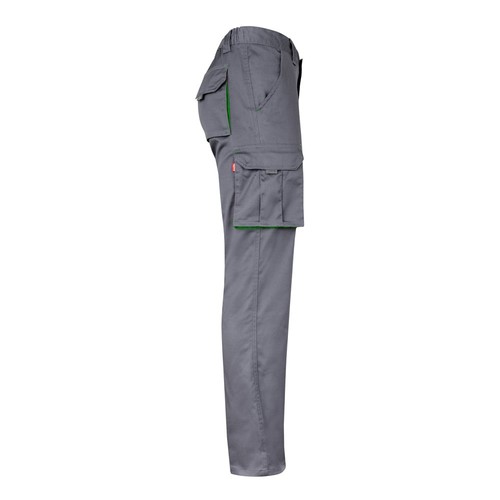 VL FIDES. Pantalón elástico bicolor multibolsillos (240g/m²), en algodón (46%), EME (38%) y poliéster (16%)