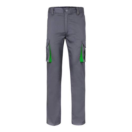 VL FIDES. Pantalón elástico bicolor multibolsillos (240g/m²), en algodón (46%), EME (38%) y poliéster (16%)